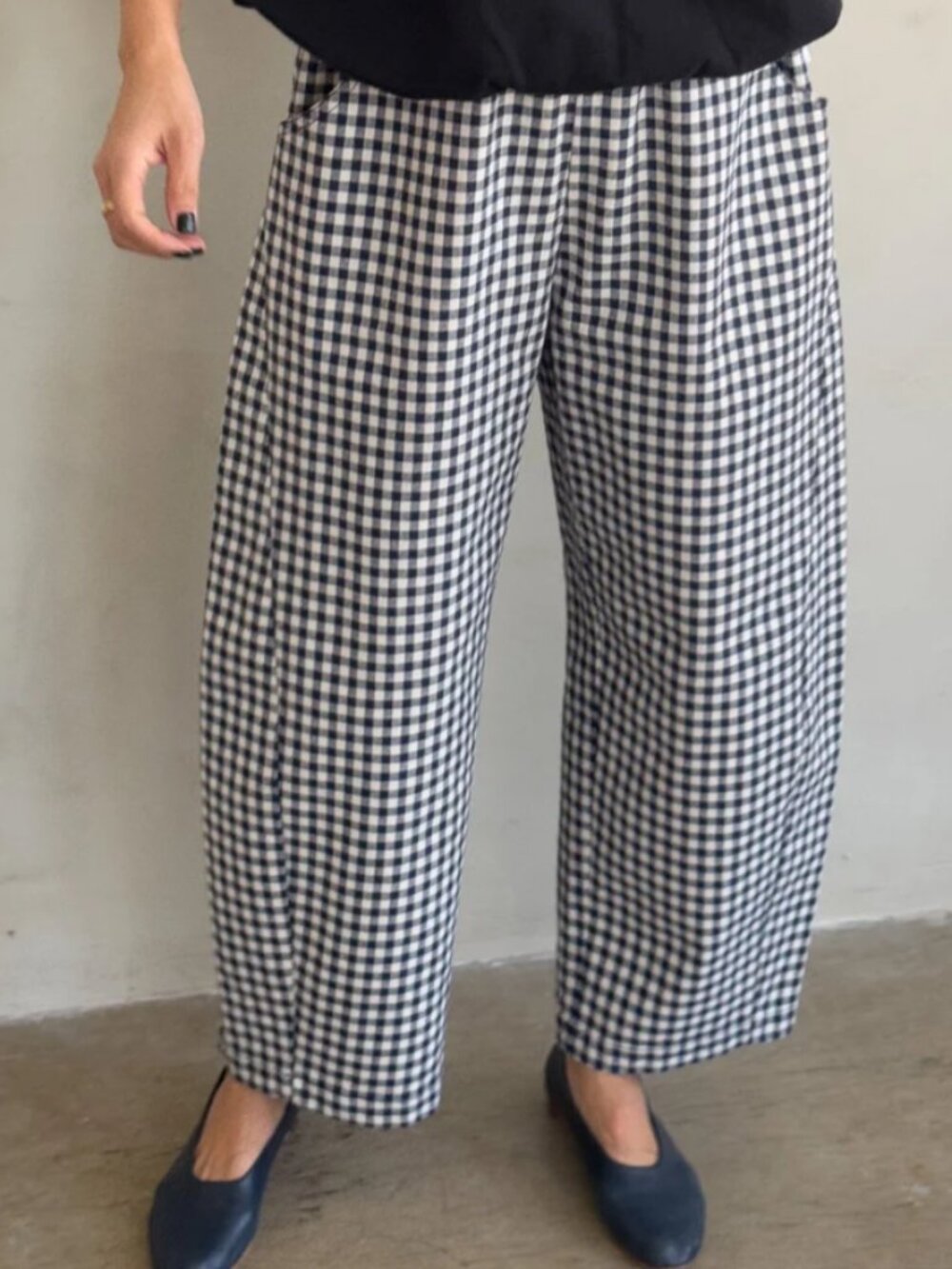 Le Bon Shop Arc Pants - Blue Gingham - Size S
